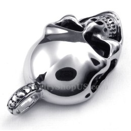 Zilveren Titanium Schedelhanger Ketting (Gratis Ketting)