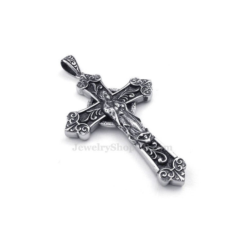 Onze-Lieve-Vrouwe Titanium Kruis Hanger Ketting (Gratis Ketting)