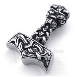 Titanium Thor'S Hammer Hanger Ketting (Gratis Ketting)