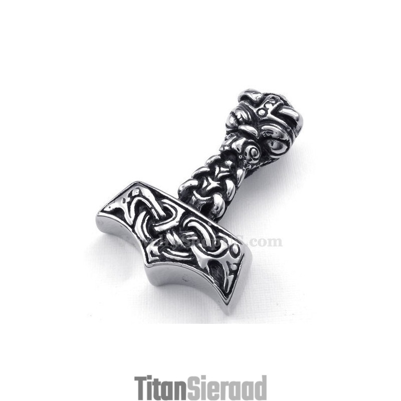 Titanium Thor'S Hammer Hanger Ketting (Gratis Ketting) Titanium Thor'S Hammer Hanger Ketting (Gratis Ketting)