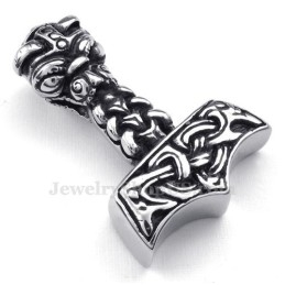 Titanium Thor'S Hammer Hanger Ketting (Gratis Ketting)