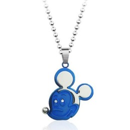 Blauwe Mickey Mouse Titanium Hanger - Gratis Ketting