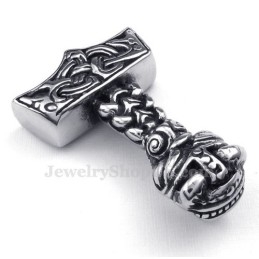 Titanium Thor'S Hammer Hanger Ketting (Gratis Ketting)