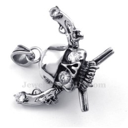 Piraten Titanium Schedel Hanger Ketting (Gratis Ketting)