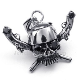 Prachtige Titanium Piratenschedel Hanger Ketting (Gratis Ketting)