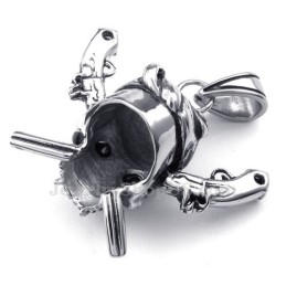 Prachtige Titanium Piratenschedel Hanger Ketting (Gratis Ketting)