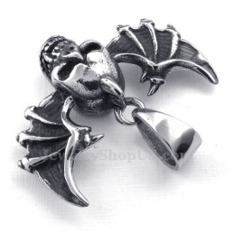 Vleugels Titanium Schedel Hanger Ketting (Gratis Ketting)