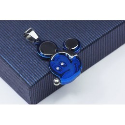 Blauwe Mickey Mouse Titanium Hanger - Gratis Ketting