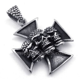 De Cross Titanium Skull Hanger Ketting (Gratis Ketting)