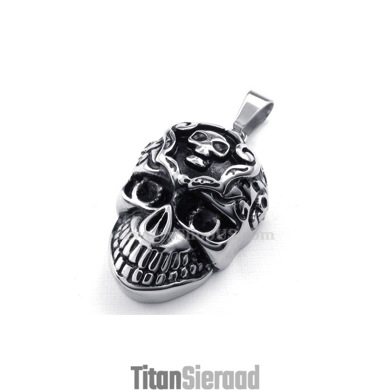 Elegante Titanium Schedelhanger Ketting (Gratis Ketting) Elegante Titanium Schedelhanger Ketting (Gratis Ketting)