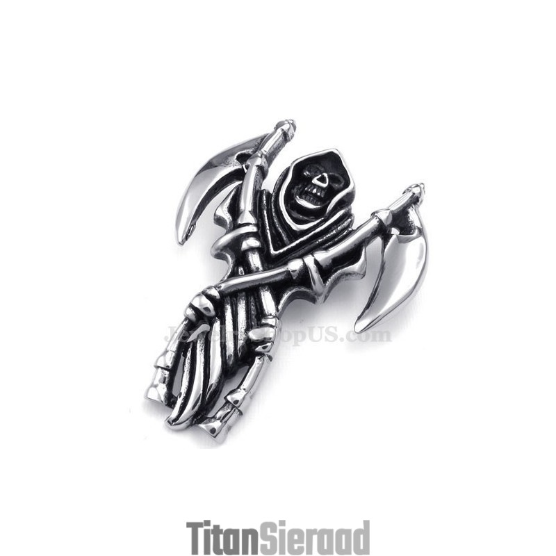 Titanium Grim Reaper Hanger Ketting (Gratis Ketting)