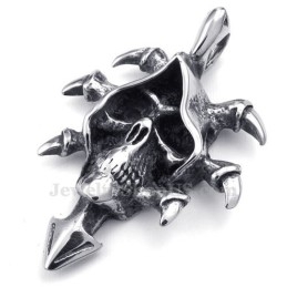 Prachtige Titanium Schedelhanger Ketting (Gratis Ketting)