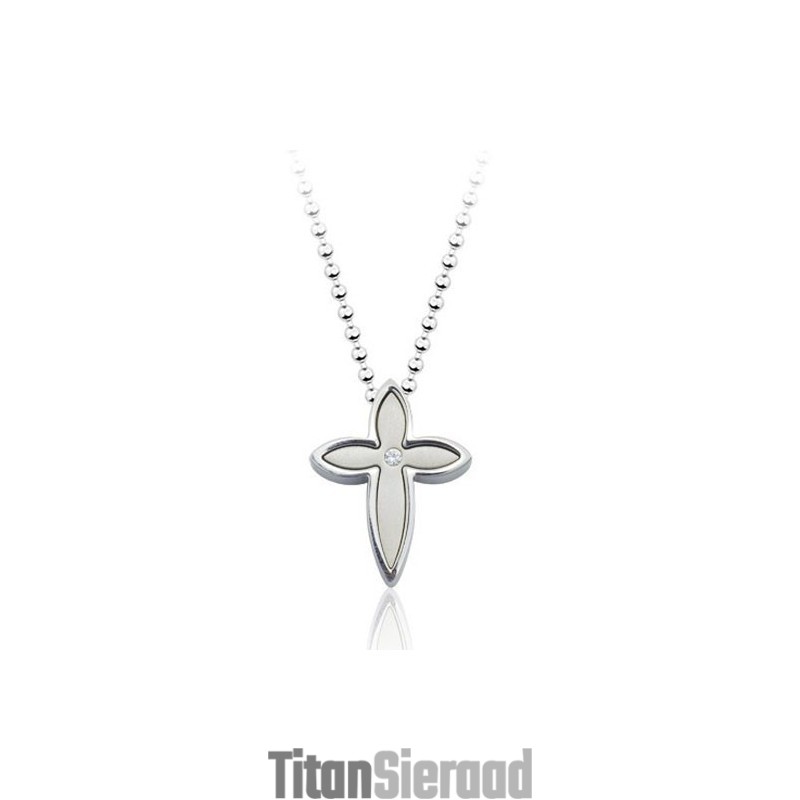 Afneembare Kruisvormige Bloem Titanium Hanger - Gratis Ketting Afneembare Kruisvormige Bloem Titanium Hanger - Gratis Ketting