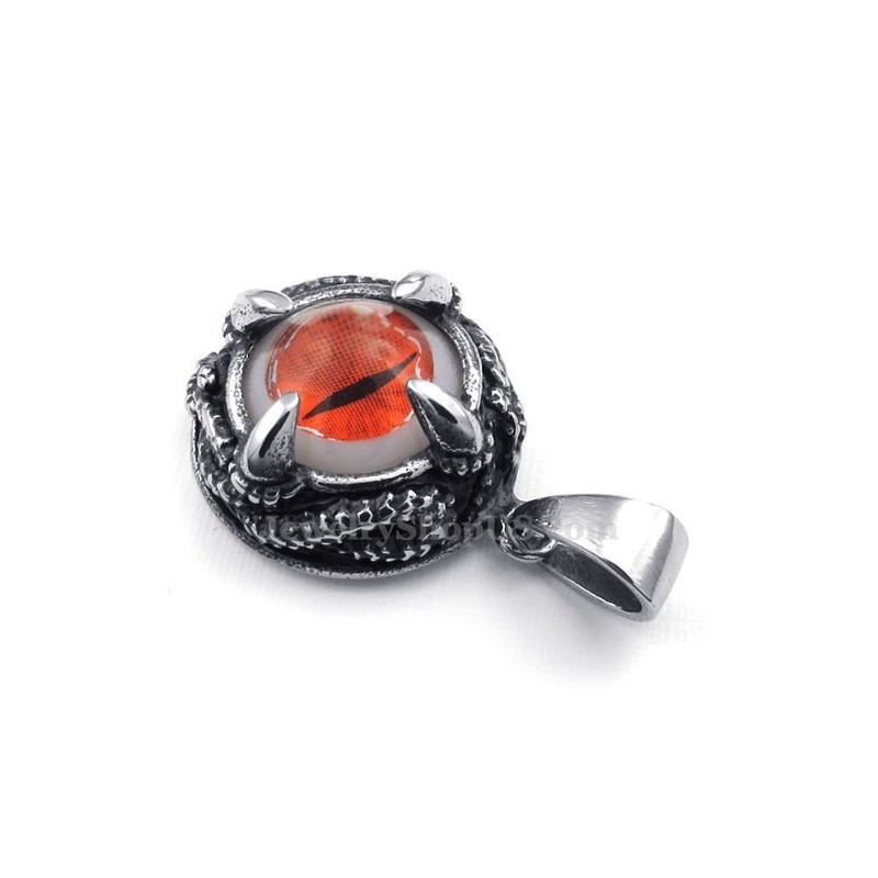 Rode Kattenoog Titanium Hanger Ketting (Gratis Ketting)