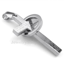 Titanium Kruishanger Met Schriftgedeelte (Gratis Ketting)