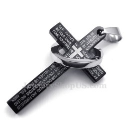 Titanium Kruis Hanger Ketting Met Schriftgedeelte (Gratis Ketting)
