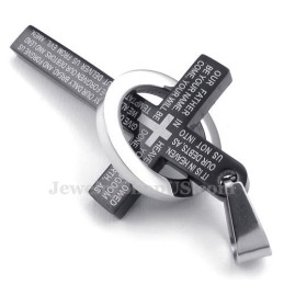 Titanium Kruis Hanger Ketting Met Schriftgedeelte (Gratis Ketting)