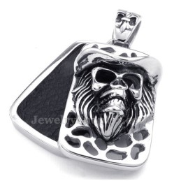 Kaarten Titanium Schedel Hanger Ketting (Gratis Ketting)