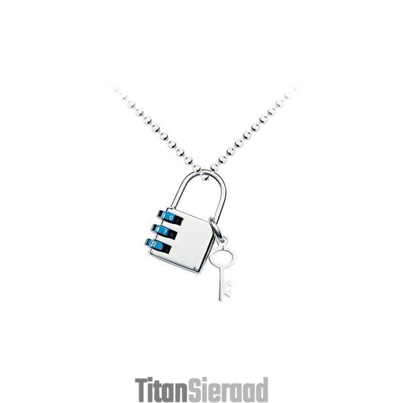Mode Heren Gecodeerde Slot En Sleutel Titanium Hanger - Gratis Ketting Mode Heren Gecodeerde Slot En Sleutel Titanium Hanger - Gratis Ketting