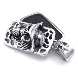 Kaarten Titanium Schedel Hanger Ketting (Gratis Ketting)