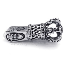 Zwarte Titanium Keizerskroon Hanger Met Zirkonia (Gratis Ketting)
