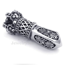 Ketting Met Keizerlijke Kroon Van Rood Zirkoon Van Titanium (Gratis Ketting)