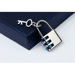 Mode Heren Gecodeerde Slot En Sleutel Titanium Hanger - Gratis Ketting