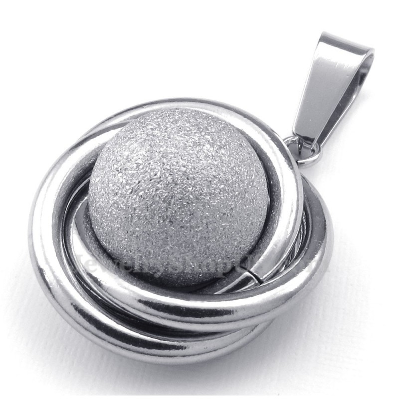 Titanium Zilveren Bol Hanger Ketting (Gratis Ketting) Titanium Zilveren Bol Hanger Ketting (Gratis Ketting)