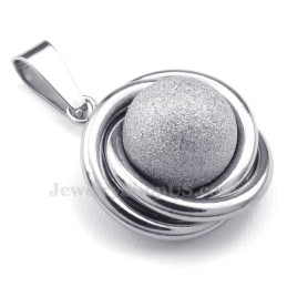 Titanium Zilveren Bol Hanger Ketting (Gratis Ketting)