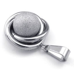Titanium Zilveren Bol Hanger Ketting (Gratis Ketting)