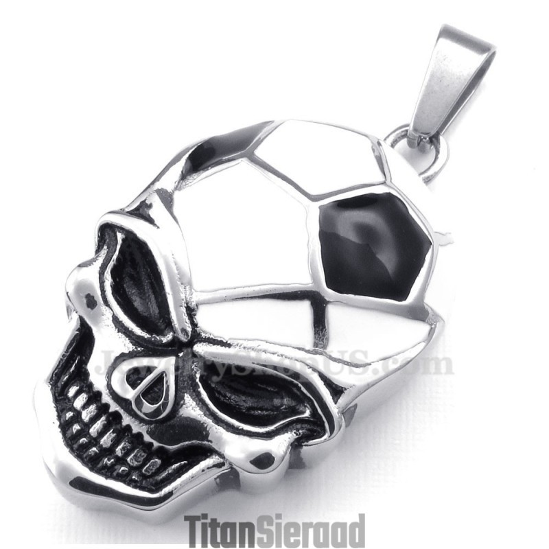 Titanium Voetbal- En Voetbalschedelhangerketting (Gratis Ketting)