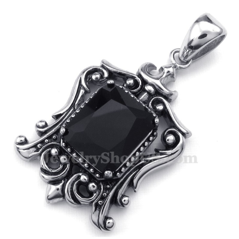 Zwarte Zirkoon Titanium Hanger Ketting (Gratis Ketting) Zwarte Zirkoon Titanium Hanger Ketting (Gratis Ketting)