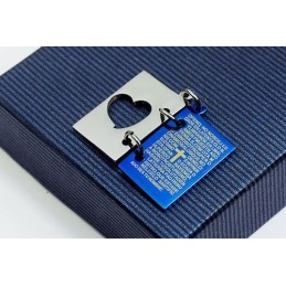 Openklapbare Herenbijbel En Kruis Titanium Hanger - Gratis Ketting