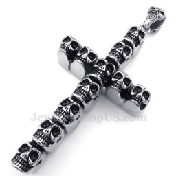 Titanium Schedelkruis Hanger Ketting (Gratis Ketting)