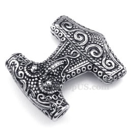 Titanium Thor'S Hammer Hanger Ketting (Gratis Ketting)