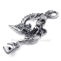 Zwarte Zirkoon Titanium Pterosaur Hanger Ketting (Gratis Ketting)