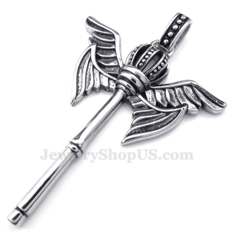 Titanium Kroon Scepter Hanger Ketting (Gratis Ketting) Titanium Kroon Scepter Hanger Ketting (Gratis Ketting)