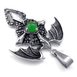 Groene Kralen Titanium Pterosaur Hanger Ketting (Gratis Ketting)