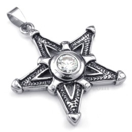 Witte Zirkoon Titanium Geluksster Hanger Ketting (Gratis Ketting)