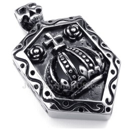 Titanium Imperial Crown Hanger Ketting (Gratis Ketting)