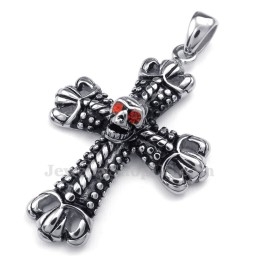 Titanium Kruishanger Ketting Versierd Met Schedel (Gratis Ketting)