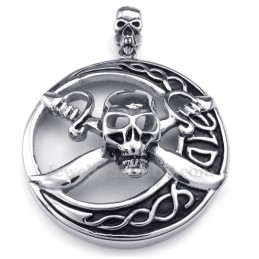 Titanium Piratenschedel Hanger Ketting (Gratis Ketting)