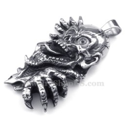 Titanium Schedel Hanger Ketting Met Zwarte Ogen (Gratis Ketting)