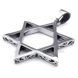 Hollow Out Star Men'S Personality Titanium Hanger Ketting (Gratis Ketting)