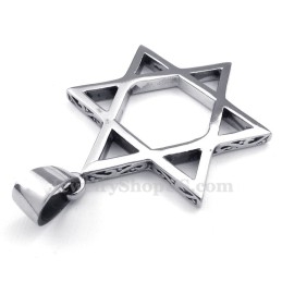 Hollow Out Star Men'S Personality Titanium Hanger Ketting (Gratis Ketting)