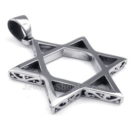 Hollow Out Star Men'S Personality Titanium Hanger Ketting (Gratis Ketting)