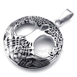 Titanium Keltische Levensboom Hanger Ketting (Gratis Ketting)