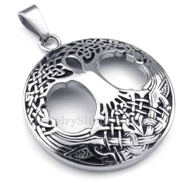 Titanium Keltische Levensboom Hanger Ketting (Gratis Ketting)