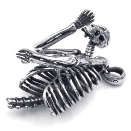 Titanium Schedel Hanger Ketting (Gratis Ketting)