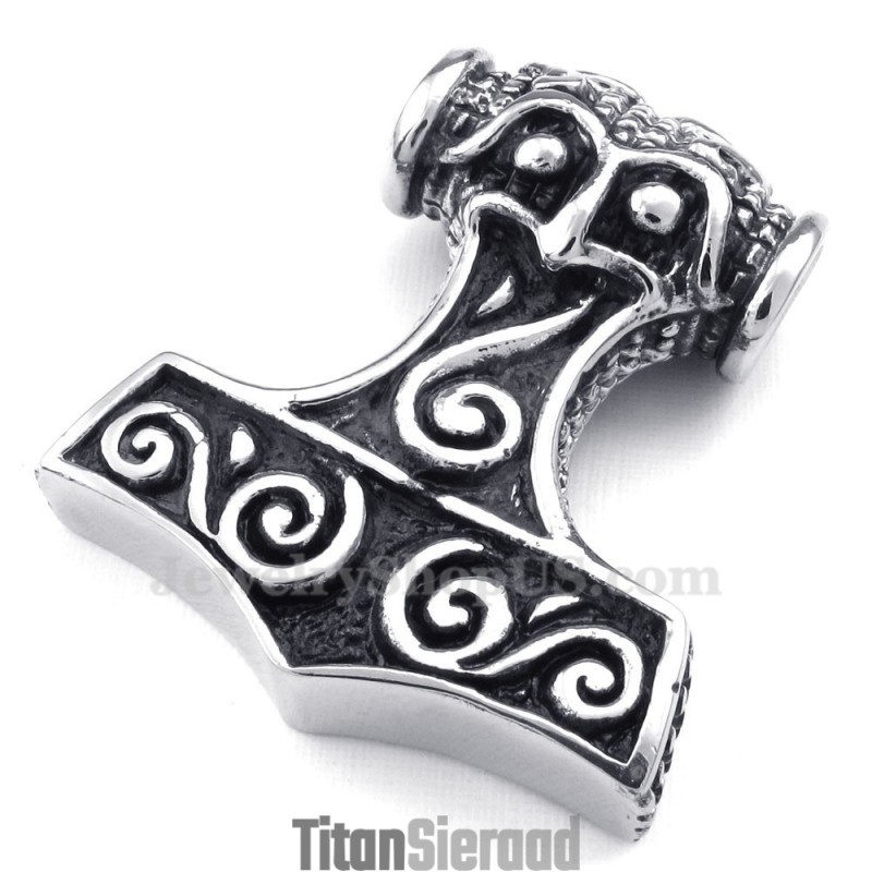Thor'S Hammer Titanium Hanger Ketting (Gratis Ketting)